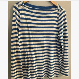 J Crew blue stripe long sleeve basic top